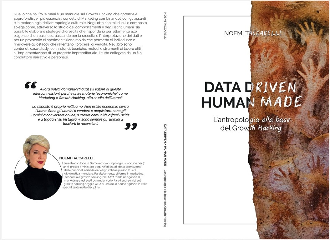 Prima e quarta di copertina di Data Driven/Human Made. Prima e quarta di copertina